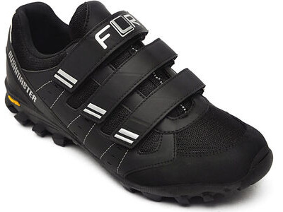 FLR Bushmaster MTB/Trail Shoe in Black/Silver Velcro Fastening