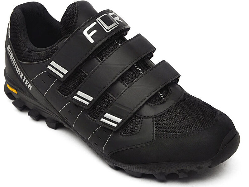 FLR Bushmaster MTB/Trail Shoe in Black/Silver Velcro Fastening click to zoom image