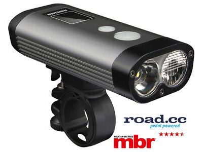 Ravemen PR1200 USB Rechargeable DuaLens Front Light with Remote in Grey/Black (1200 Lumens)