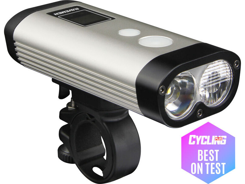 Ravemen PR900 USB Rechargeable DuaLens Front Light with Remote in Silver/Black (900 Lumens) click to zoom image