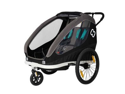 Hamax Traveller Twin Child Trailer: Blue/Grey Twin