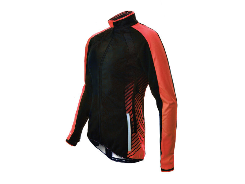 Funkier Tacona WJ-1324 Ladies Softshell Windstopper Jacket in Black/Red click to zoom image