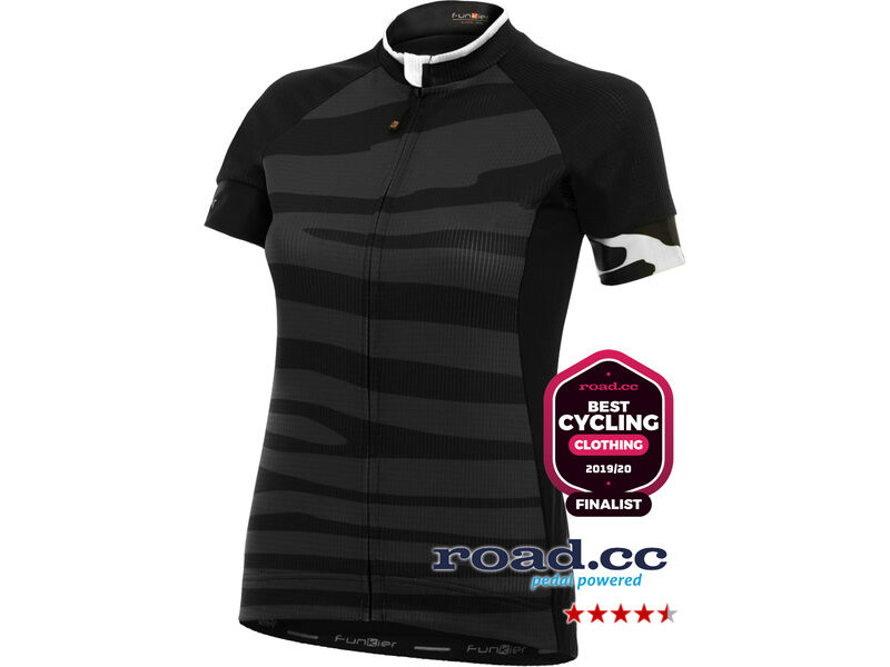 Funkier Funkier Prima Pro Ladies Short Sleeve Jersey in Black-Wave click to zoom image