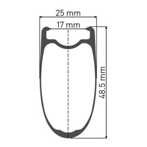 DT Swiss ARC 1400 DICUT wheel, carbon clincher 48 x 17 mm rim, front click to zoom image