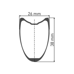 DT Swiss CRC 1100 SPLINE disc, carbon tubular 38 x 26mm, front click to zoom image